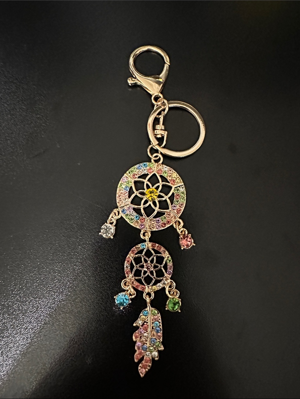 Gold-Tone Multicolor Dreamcatcher Keychain - Women Accessories